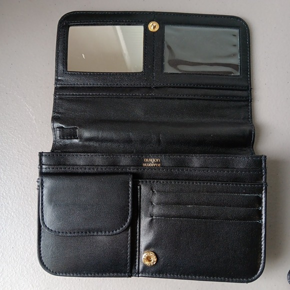 BUXTON BUXHYDE WOMEN'S BLACK WALLET Organizer NEW OLD STOCK Checkbook Key Chain - Picture 5 of 9